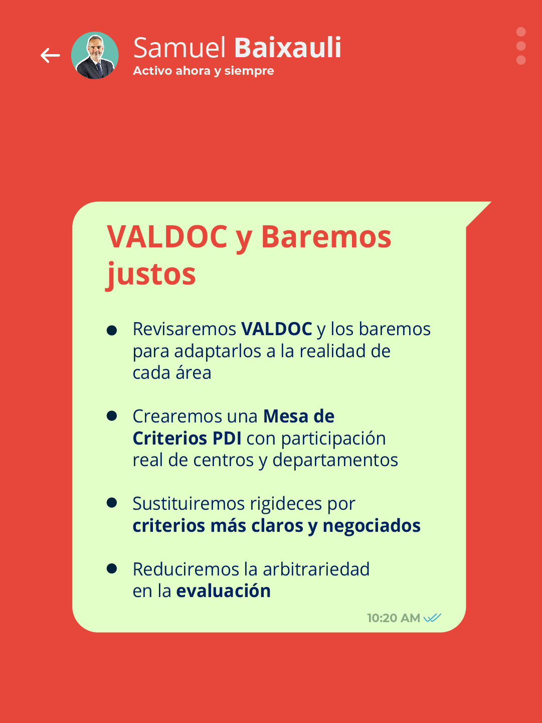 VALDOC y Baremos justos