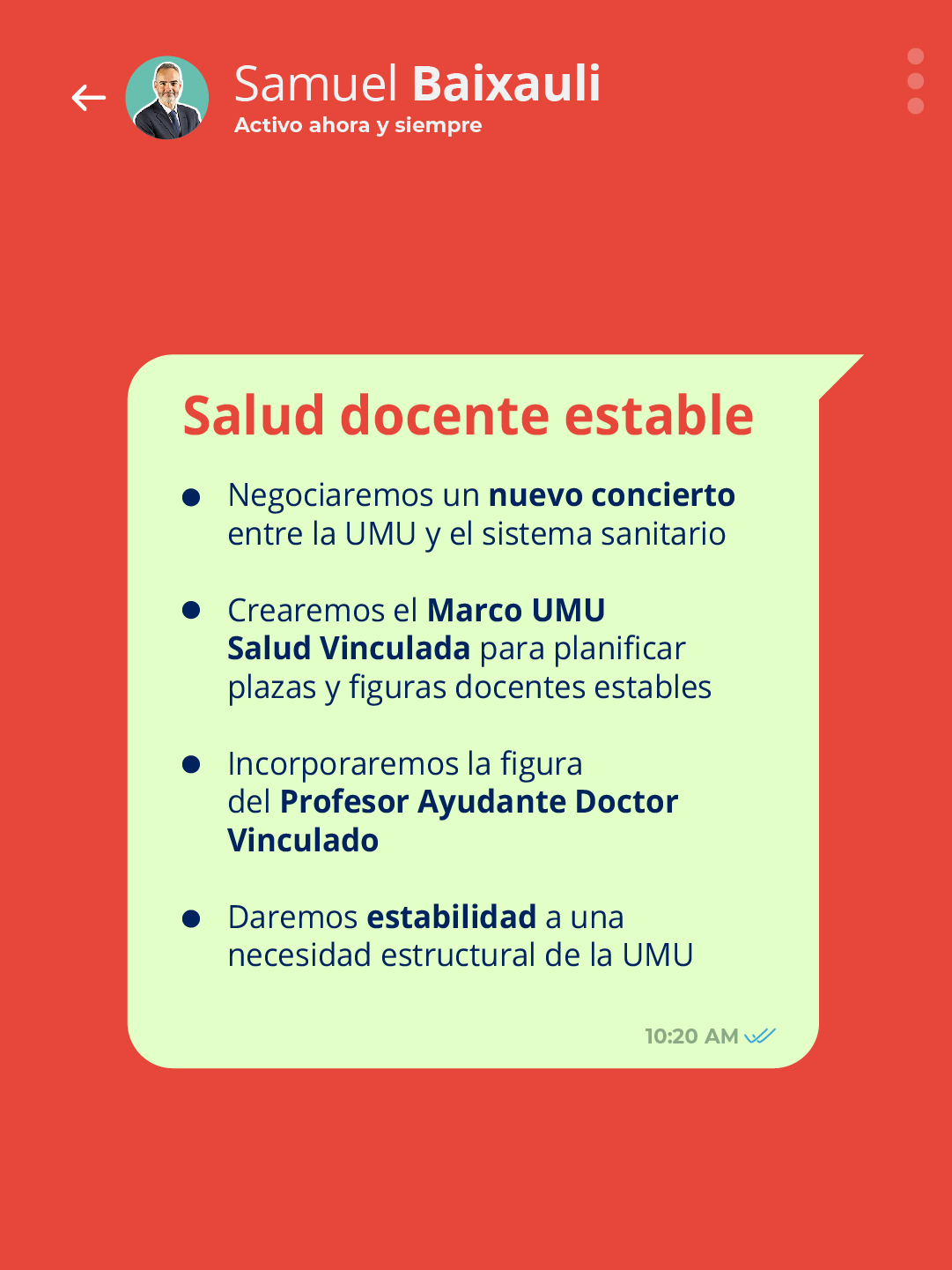 Salud docente estable