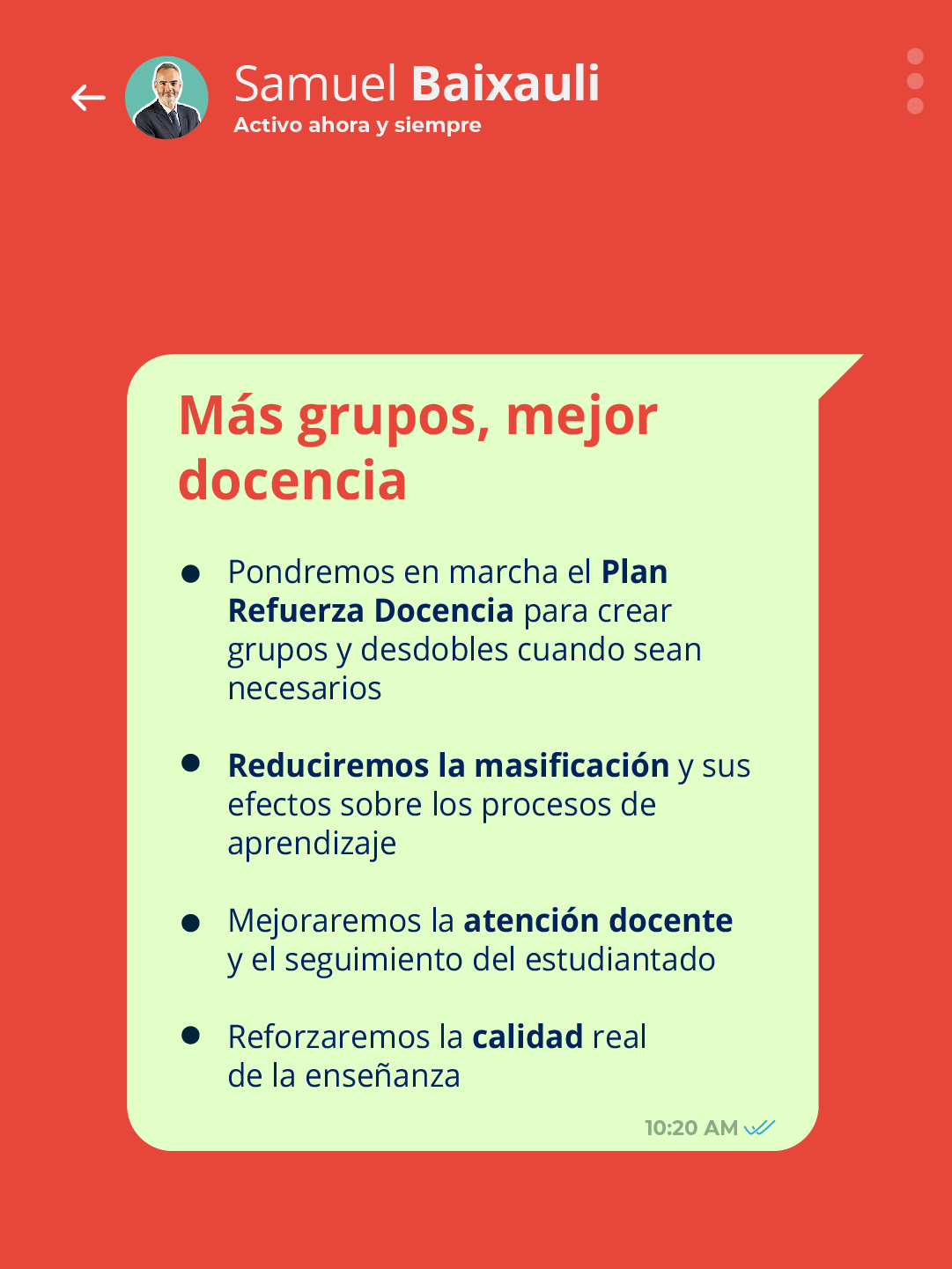 Más grupos, mejor docencia